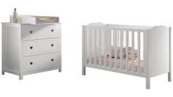 Outlet Vipack Babyledikant Amori met commode en opzet wit