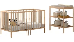 Online Vipack Babyledikant Dino 70x140 met verzorgingstafel naturel