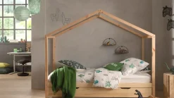 Vipack Bed Dallas als huis met slaaplade naturel