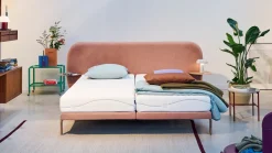 Discount M line Bed Element Lush met nachttafels en Cool Motion 2 matrassen powder