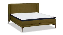 Hot M line Bed Element Vivid met gestoffeerde matrassen en Cool Motion topper curry
