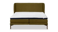 Hot M line Bed Element Vivid met gestoffeerde matrassen en Cool Motion topper curry
