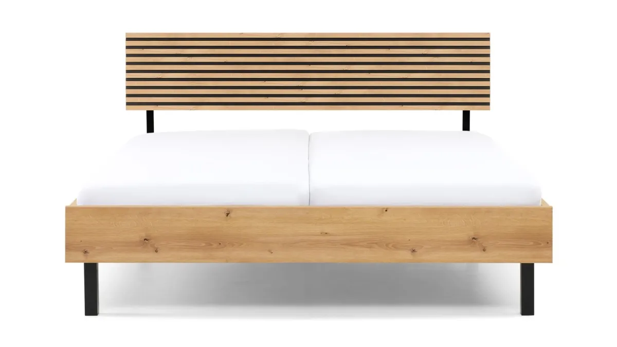 Clearance B Bright Bed Flint bianco eiken/grafiet