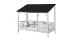 Sale Vipack Bed HuisBed inclusief vensterbanken en heel dak wit/zwart