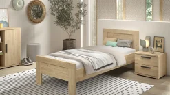 Online Vipack Bed Sam met nachtkast eik