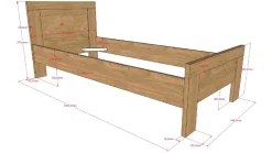 Online Vipack Bed Sam met nachtkast eik