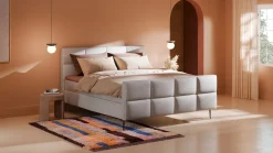 Outlet B Bright Boxspring Crystal - Linen touch light grey