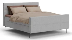 Outlet B Bright Boxspring Crystal - Linen touch light grey