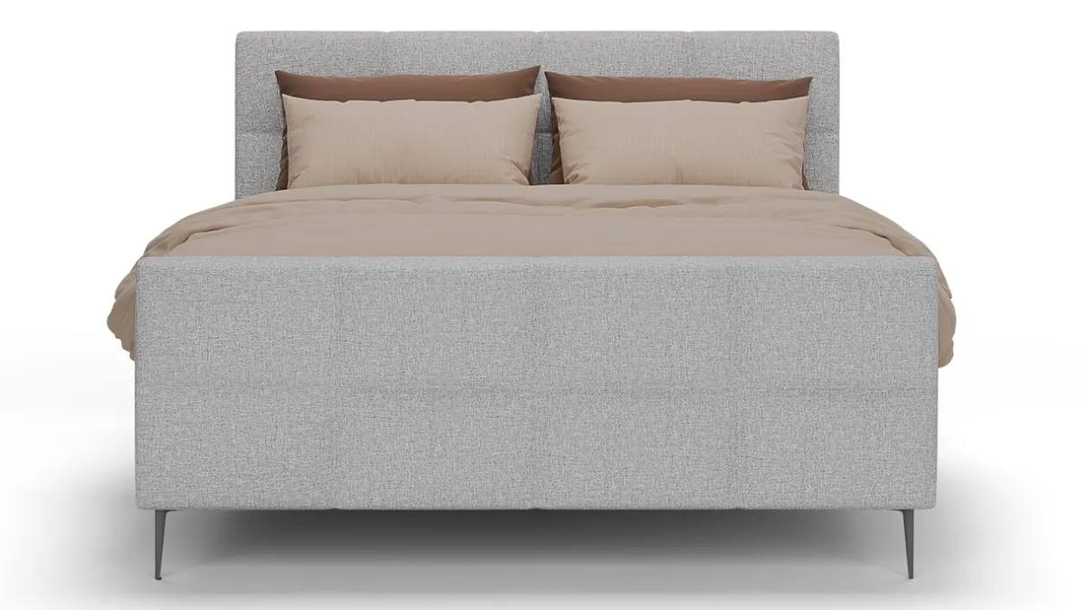 Outlet B Bright Boxspring Crystal - Linen touch light grey