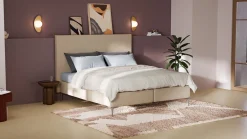 New B Bright Boxspring Emerald met Silver Pocket Deluxe Foam matras beige
