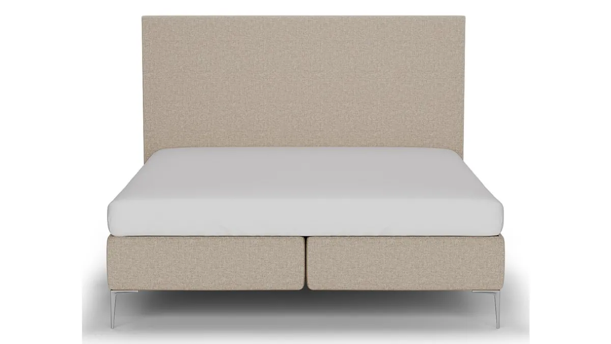 New B Bright Boxspring Emerald met Silver Pocket Deluxe Foam matras beige