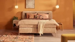 New B Bright Boxspring Quartz - Velvet motif beige