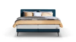 New B Bright Boxspring Viggo met Silver Pocket Deluxe Foam matras oaklandblauw