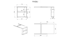 Vipack Bureau voor halfhoogslaper Pino/Scott wit