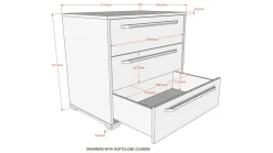Vipack Commode Sam met 3 laden eik