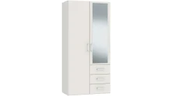 New B Bright Draaideurkast Compact met laden en hout- en spiegeldeuren wit