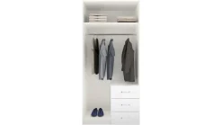 New B Bright Draaideurkast Compact met laden en hout- en spiegeldeuren wit