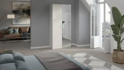 Outlet B Bright Draaideurkast Compact met hout- en spiegeldeuren wit