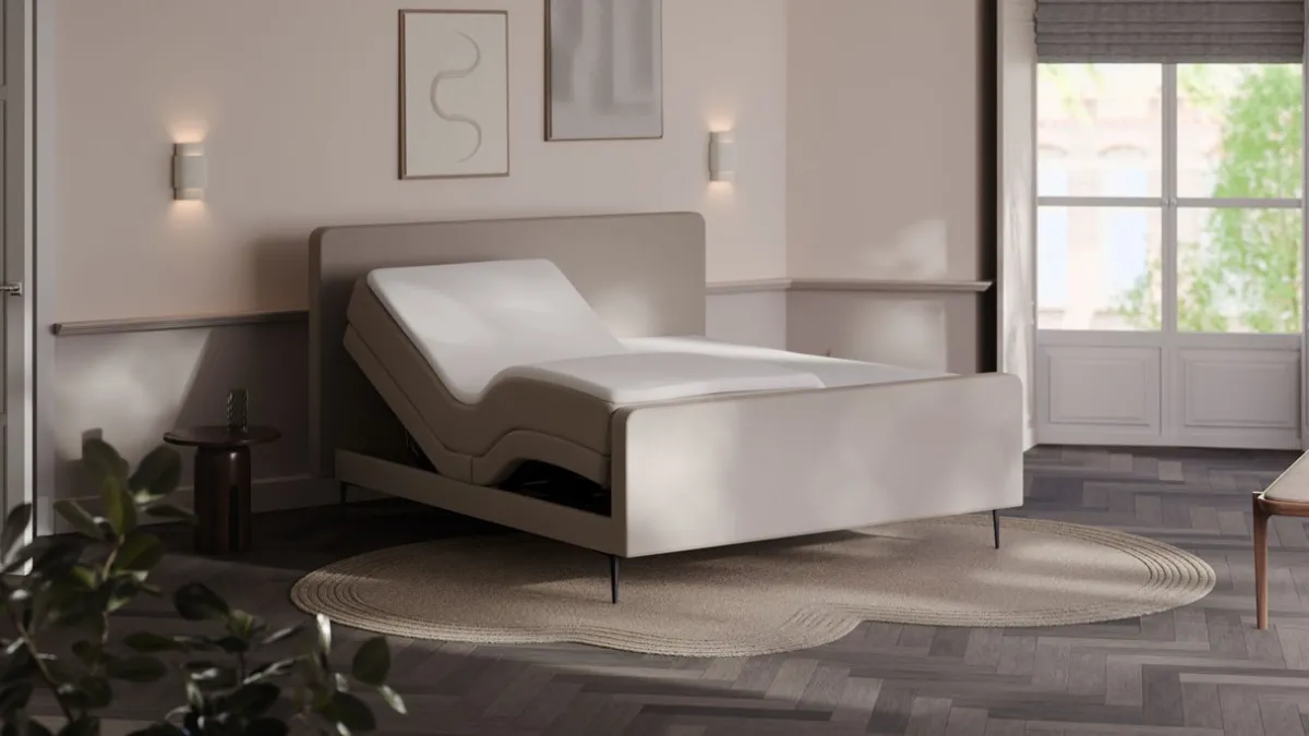 Karlsson Elektrische boxspring Glade - Natural linen beige