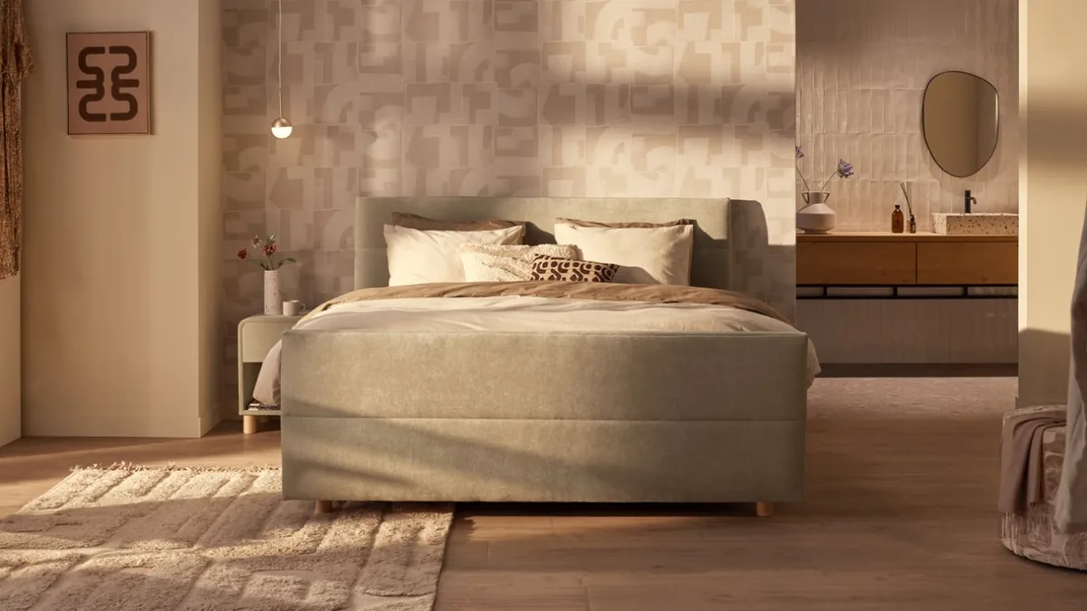 Clearance B Bright Elektrische boxspring Mica - Soft touch pistachio