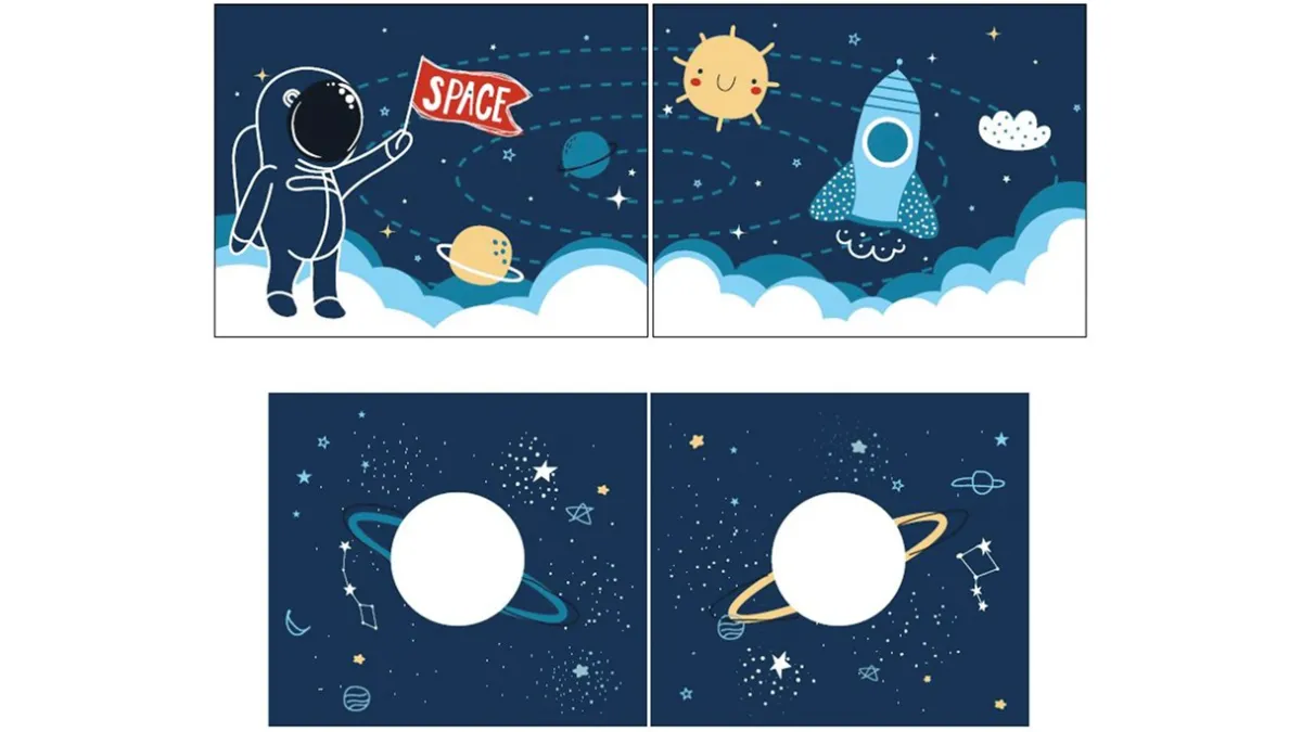 Sale Vipack Gordijnen Space shuttle Pino/Scott blauw