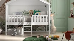 Best Vipack Halfhoogslaper HuisBed wit