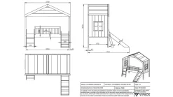 Outlet Vipack Halfhoogslaper HuisBed met glijbaan wit
