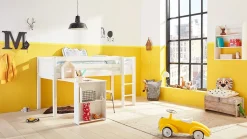 Discount Flexworld Halfhoogslaper Jip met uitschuifbureau wit