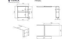 Outlet Vipack Halfhoogslaper Pino met Bureau en boekenkast wit