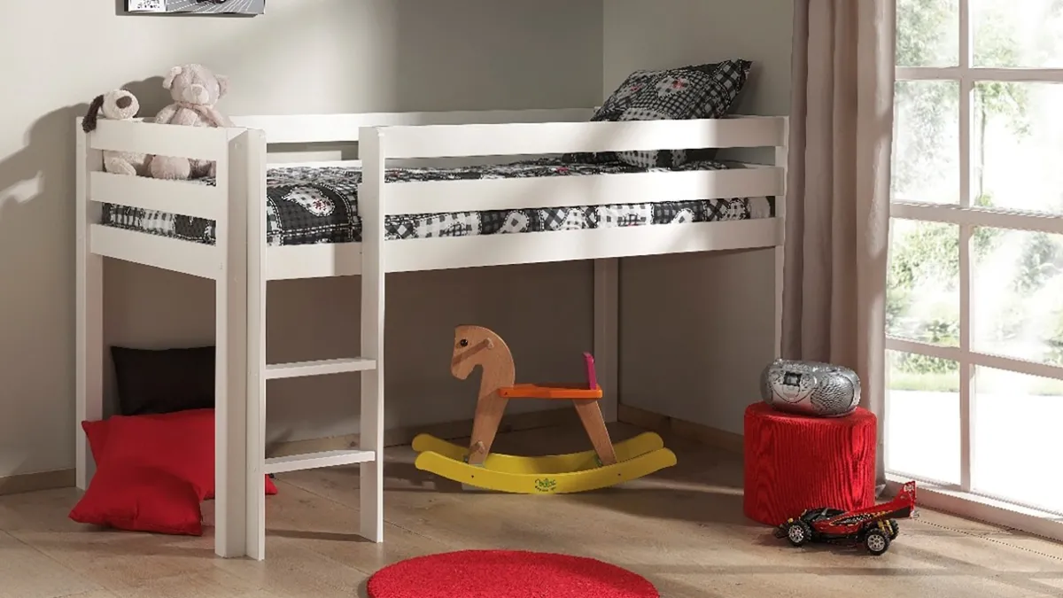 Discount Vipack Halfhoogslaper Pino met commode met 2 deuren en boekenkast white