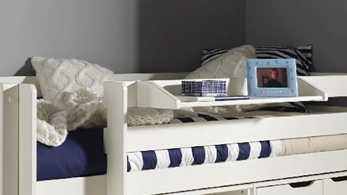 Discount Vipack Halfhoogslaper Pino met commode met 2 deuren en boekenkast white