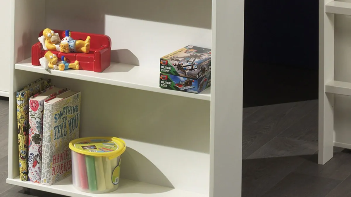 Discount Vipack Halfhoogslaper Pino met commode met 2 deuren en boekenkast white