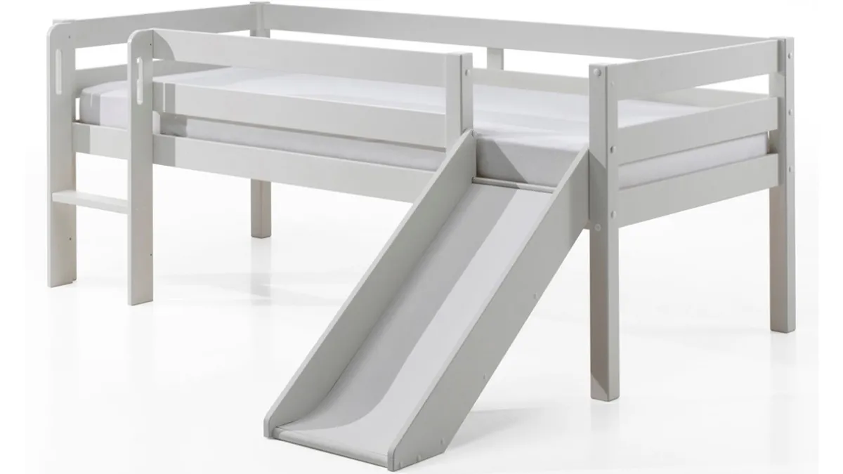 Clearance Vipack Halfhoogslaper Pino met glijbaan wit