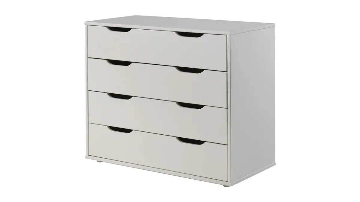 Outlet Vipack Halfhoogslaper Scott met bureau en 2 commodes wit