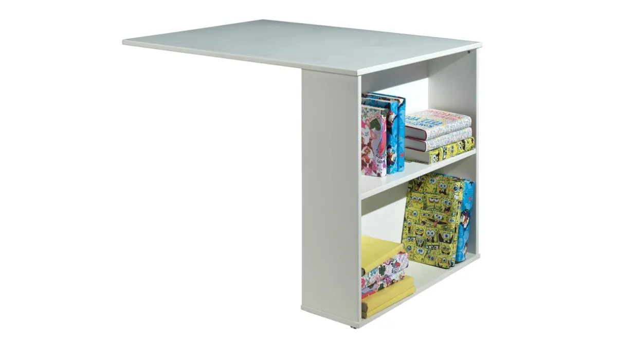 Vipack Halfhoogslaper Scott met bureau, boekenkast en commode wit
