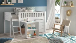 New Vipack Halfhoogslaper Scott met bureau en commode wit