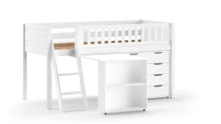 New Vipack Halfhoogslaper Scott met bureau en commode wit