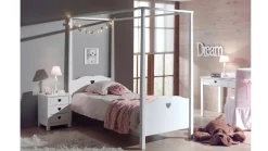 Clearance Vipack Hemelbed Amori met nachtkast wit