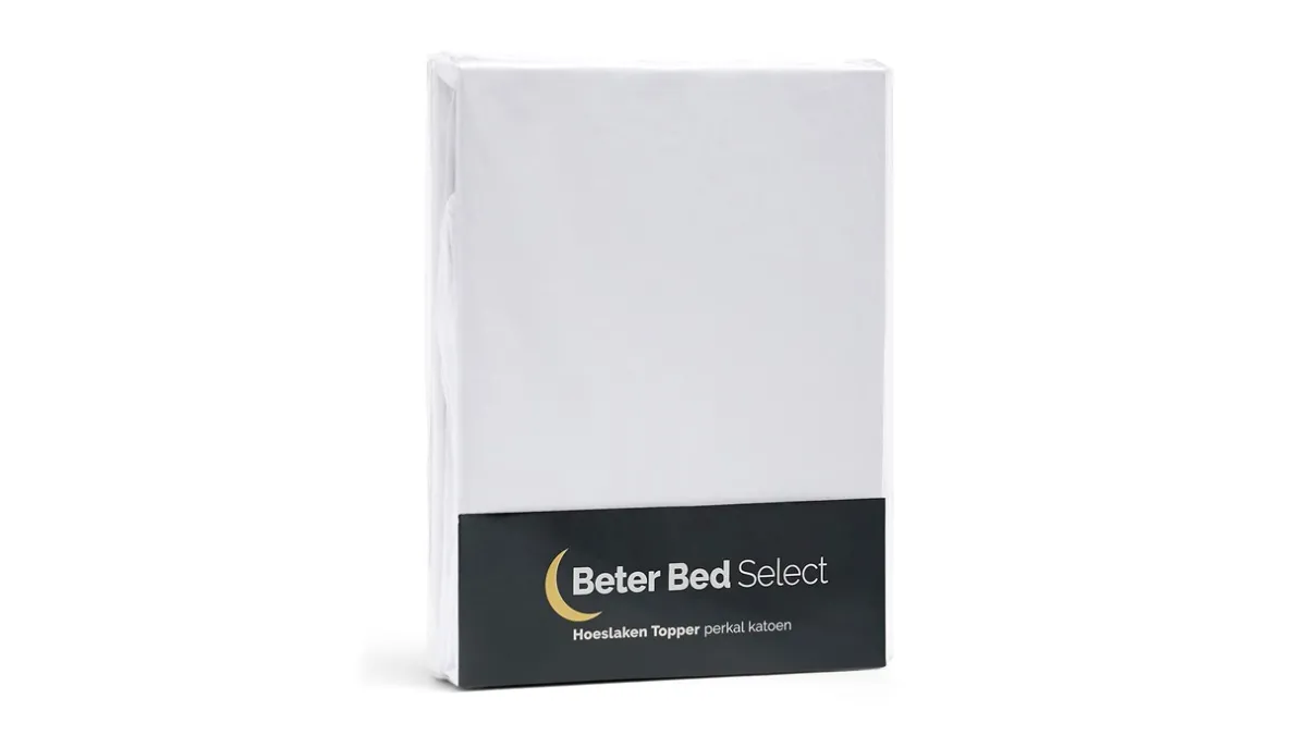 Hot Beter Bed Select Hoeslaken Perkal topper wit