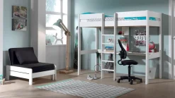 Best Vipack Hoogslaper Pino met slaapbank wit