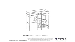Best Vipack Hoogslaper Pino met slaapbank wit