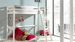 New Vipack Hoogslaper Pino mezzanine met boekenkast wit
