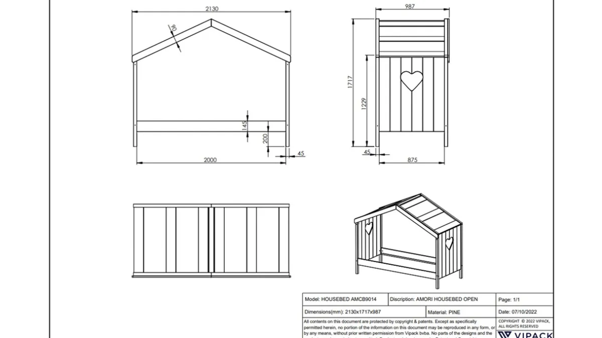 Vipack Huisbed Amori wit