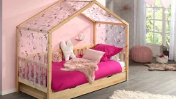 Discount Vipack Huisbed Dallas met slaaplade en textielset naturel
