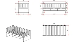 New Vipack Kajuitbed Fritz met 3 laden en slaaplade white