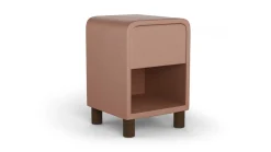Discount B Bright Nachtkast rond met 1 lade en poten blush