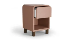 Discount B Bright Nachtkast rond met 1 lade en poten blush