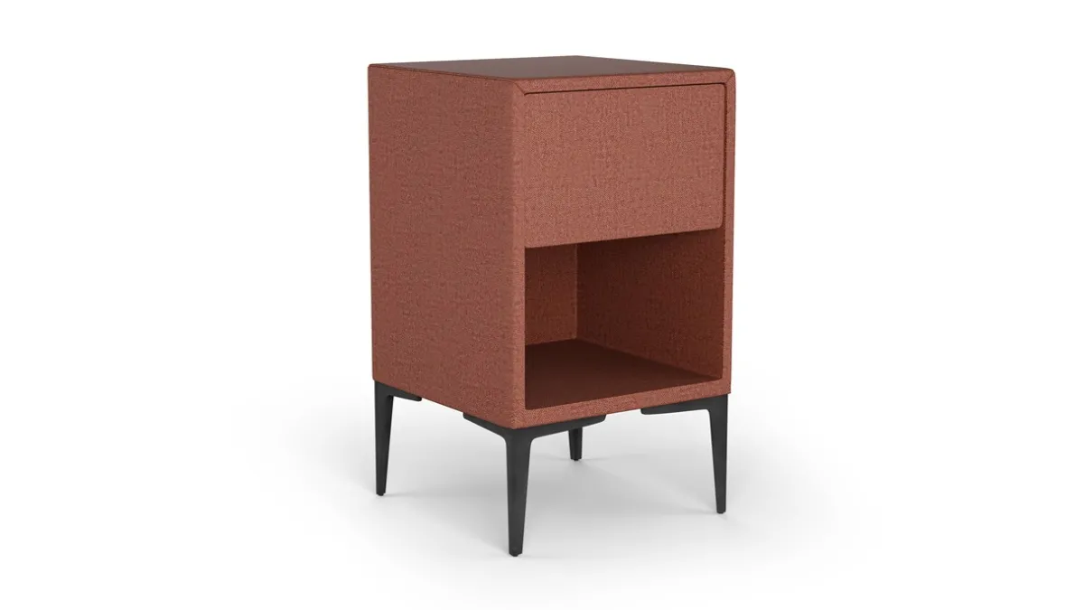 B Bright Nachtkast vierkant met 1 lade en poten terracotta