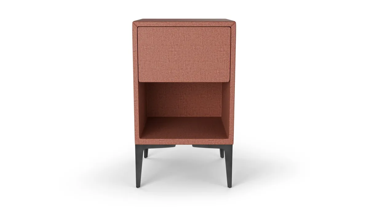 B Bright Nachtkast vierkant met 1 lade en poten terracotta