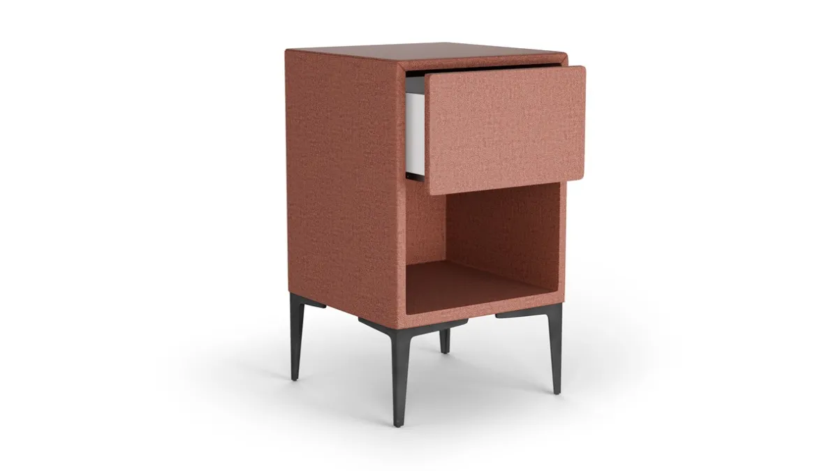 B Bright Nachtkast vierkant met 1 lade en poten terracotta